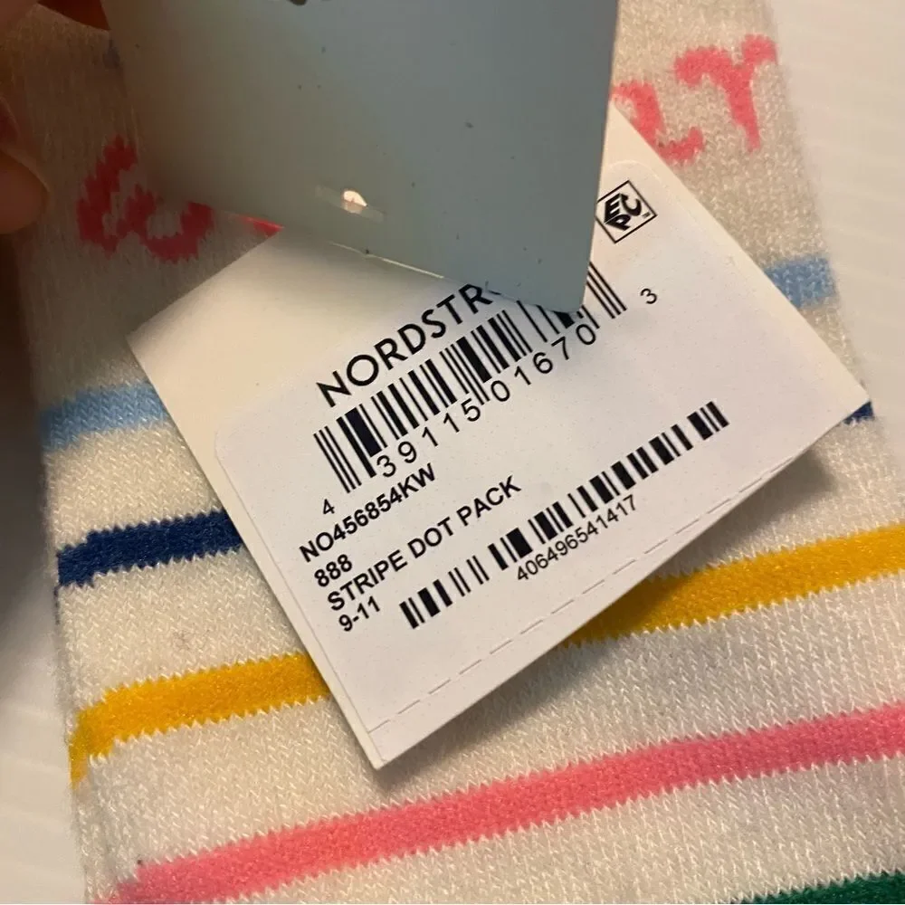 Tucker + Tate Nordstrom girls wonder striped long socks kids 9-11yo NEW